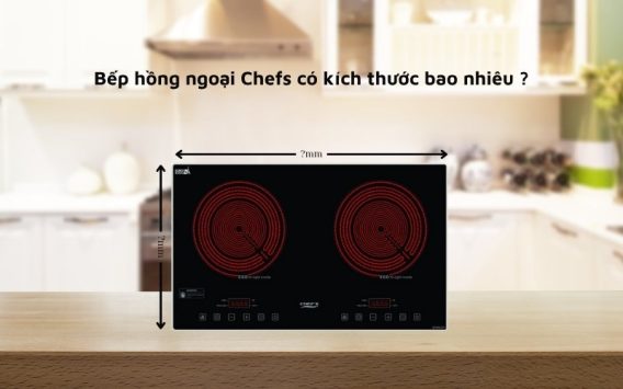 kích thước bếp hồng ngoại Chefs